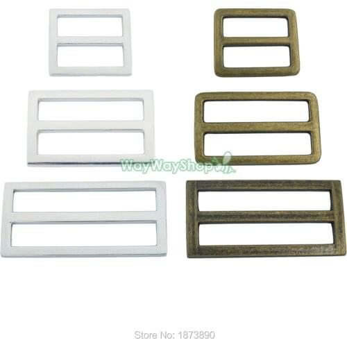10 PCS Adjustor Triglides Slides 2" (50mm) 1.5" (38mm) 1" (25mm) for Leather strap Webbing Buckles Nickle Bronze