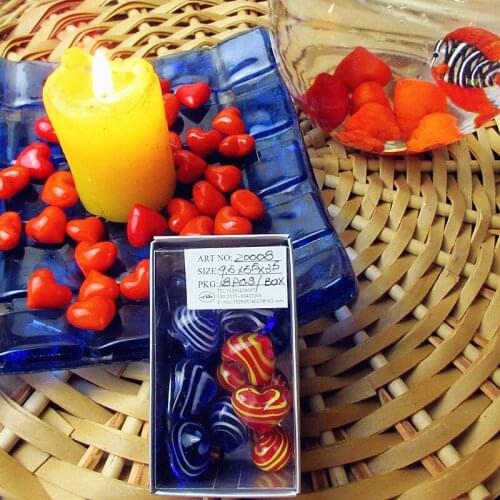 18pcs Factory wholesale Murano glass heart model sculpture Valentine Party Candle decoration wedding decoration accessories