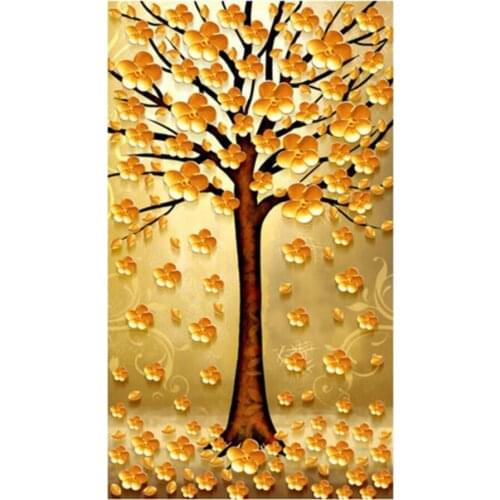 Brand new hot AB diamond painting embroidery mosaic golden tree square diamond painting mosaic abstract art home decoration