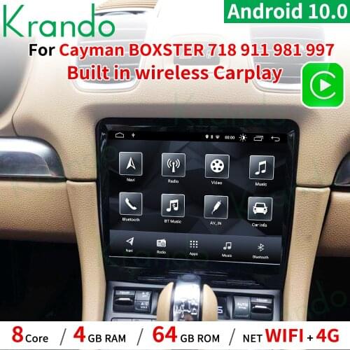 Krando Android 10.0 4G 8.4'' Tesla Screen Car Radio Multimedia Player For Porsche Cayman/BOXSTER/718 /911/981/997 2012-2015