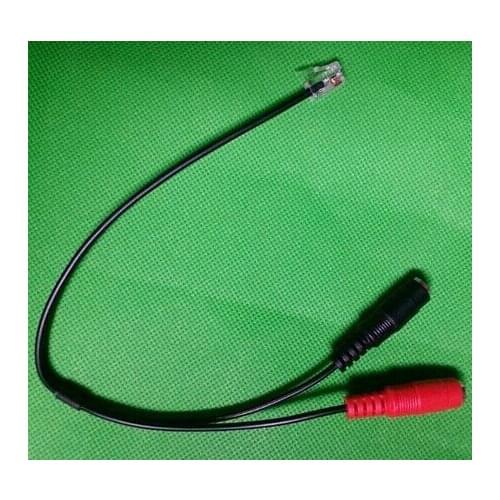 Free Shipping Telephone RJ11 adapter plug for Call Center Phone to Headset Dual 3.5 DC plug to RJ11 Adapter RJ09 adapter