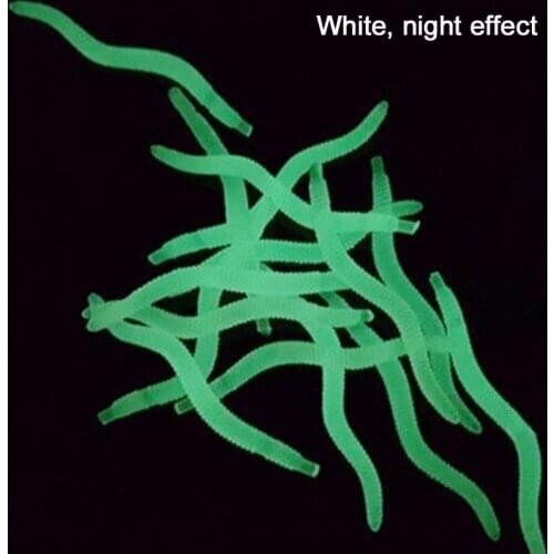 100pcs 3.5cm Luminous Plastic Bionic earthworm Carp Fishing Lure Set Silicone Soft Bait red Worms Artificial Bait Fishing Tackle
