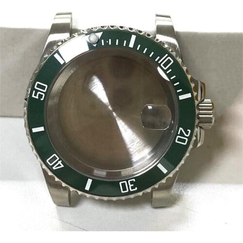 Watch case stainless steel 40mm ceramic bezel accessories suitable for a variety of movement assembly 8215, 8205, 8200, 2813