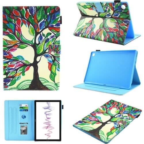 Print Card Holder Flip Stand TPU+PU Leather Skin Shell Cover Funda Case For Huawei Mediapad M5 8.4 SHT-AL09 SHT-W09 Tablet Coque