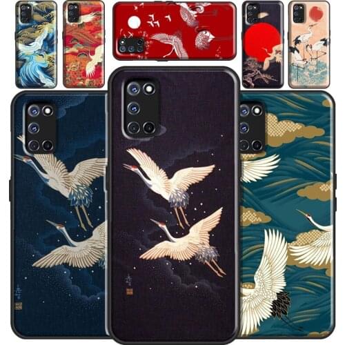 Japanese Cranes Art Case For OPPO A91 A83 A3S A5S A1K A52 A72 A31 A53 A5 A9 2020 Find X3 Pro F5 F7 A15 Cover