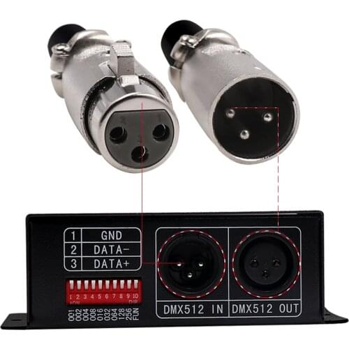 DC5V~24V Full color DMX512 RGBW Decoder DMX to SPI led module controller support SK6812RGBW/UCS2904/TM1814/SM16704