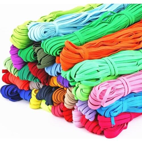 6mm Colorful High-elastic Elastic Bands Rope Rubber Band Line Spandex Ribbon Sewing Lace Trim Waist Band Garment Accessory 4yard