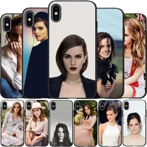 Emma Watson black Silicone Phone Case For iPhone 12 XR XS Max 5 5S SE 2020 6 6S 7 8 PLUS X 11Pro Max 11 Cover
