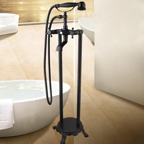 Grand Delicate Oil Rubber Bronze Bathroom Faucet Sitting Ceramic Single Handle Hot Cold Water Excellent Shower Faucet