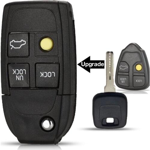 Jingyuqin 4 Buttons Modified Flip Folding Car Key Shell Case For Volvo XC70 XC90 V50 V70 S40 V40 V90 C70 S60 S80 S70