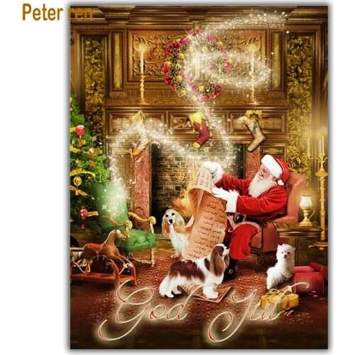 Diamond painting portrait cross stitch Home Decor Square\Round diamond mosaic Full Diamond embroidery Santa Claus gift list