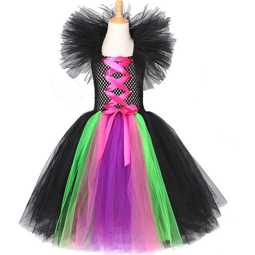 Descendants Costume Girls Mal Tutu Dress Halloween Witch Costume for Kids Girl Halloween Dresses Long Christmas Birthday Outfit