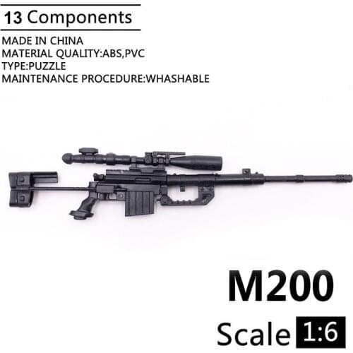 1:6 M200 Sniper Rifle 1/6 Gun Model Coated Plastic Military Model Accessories For 12" Action Figure Display Collection