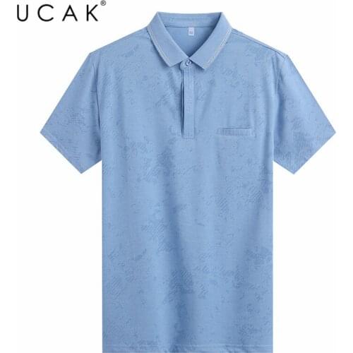 UCAK Brand Summer Short Sleeve T-Shirts Mens Clothing Streetwear Turn-down Collar T Shirt Homme Casual Tshirt Men Clothes U5284