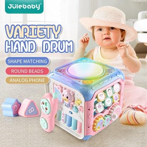 Multifunctional Musical Toys kid Baby Box Music Electronic Toys 6-12 Months Gear Clock Geometric Blocks Sorting Educational Toys