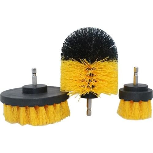3 piece set detergent bathtub brush car PP bristle drill bit attachment cleaning tool bathtub car mat cleaning tool electric