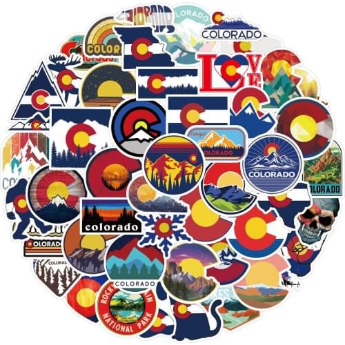 50Pcs Colorado Stickers Colorado Decoration Graffiti Stickers Laptop Phone Case Skateboard Waterproof Sticker