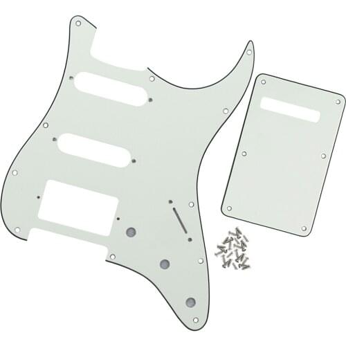 NEW Set of 3Ply Ivory Guitar Pickguard SSH Back Plate with Screws for American/Mexican Standard Strat Style Guitar Parts