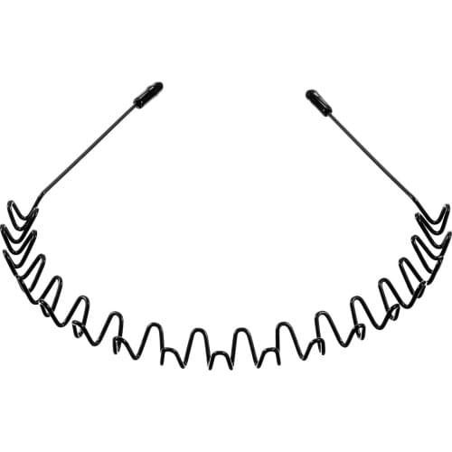 1 Pcs Mens Black Wavy Hair Head Hoop Band Sport Headband Women Hairband Fashion Wave Unisex Hair Accessories 2021 New