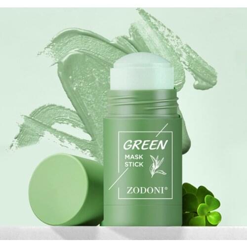 Cleansing Green Tea Face Mask Purifying Clay Stick Oil Control Anti-acne Eggplant Solid Masks Skin Care Reduce Blackhead TSLM1