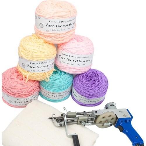 200M Solid Tufting Yarn 8 Strands Cotton Yarn For Tufting Gun Monk Cloth 24 Color Cotton Knitting Thread Poke embroidery