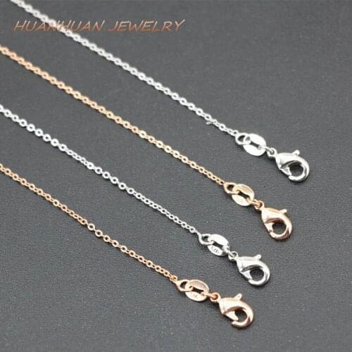 Wholesale 3PCS Link Chain Necklace For Women 1mm Copper Stainless Steel Chains Chokers Fit Diy Pendant Jewelry 18inch B3388