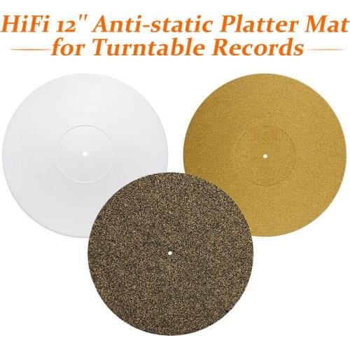 3mm Thickness HiFi 12" Turntable Platter Mat Disc Vinyl Record Player Anti-static Pad Vibration Reduction& Sound Improvement