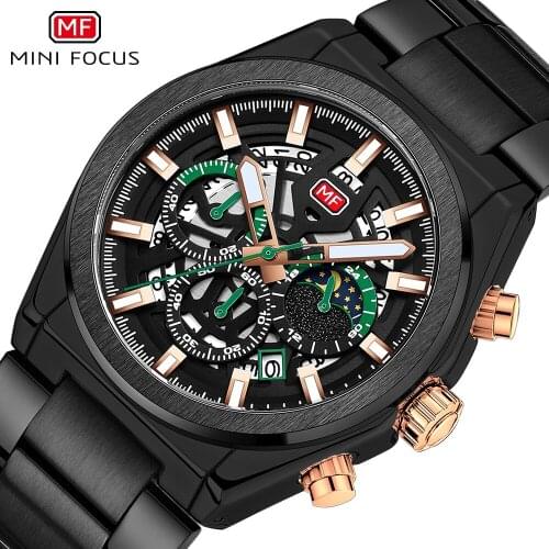 Relogio masculino MINIFOCUS Mens Watches Top Brand Luxury Fashion Business Quartz Watch Men Full Steel Waterproof Wristwatches