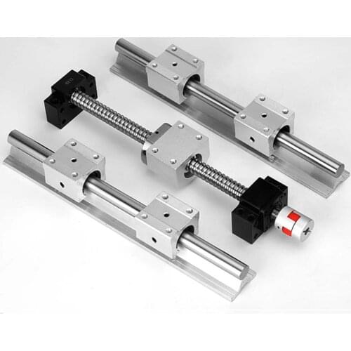 SBR12 SBR16 SBR20 linear guide Rail + ballscrews RM1605 SFU1605 ball screws + BK/BF12 + nut housing + couplers for CNC parts