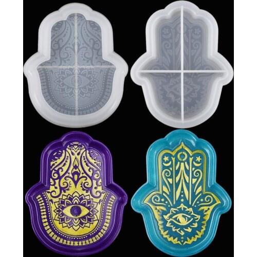 Palm Dish Plate Storage Tray Silicone Mold for DIY Resin Hand Of Fatima GodS Eye Crystal Epoxy Crafts Handmade Jewelry Tools