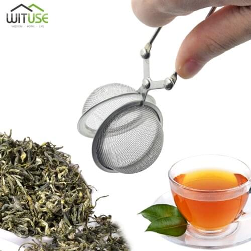 Tea Strainer Sphere Mesh Tea Infuser Stainless Steel Handle Tea Ball Kitchen Gadget Coffee Herb Spice Filter Diffuser