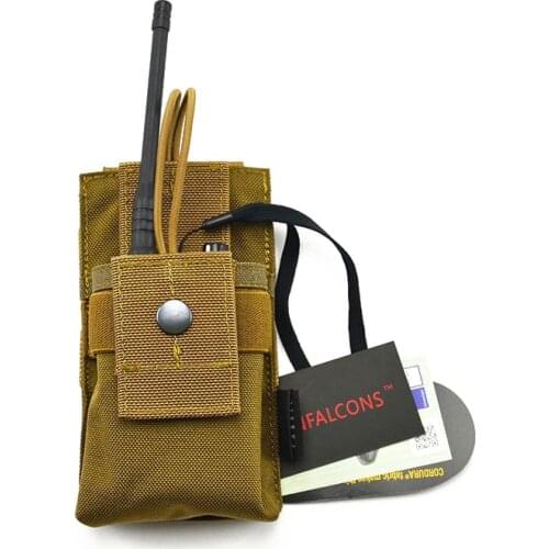 TwinFalcons Tactical Adjustable MOLLE Radio Holder Tactical Walkie Talkie Holster Open Top M4 Mag Pouch TW-P003