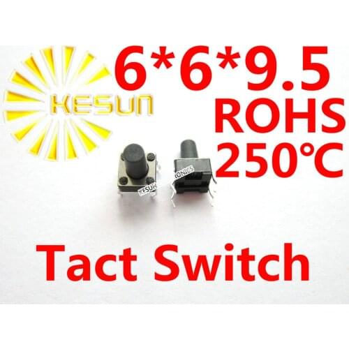 1000PCS DIP 6X6X9.5MM Tactile Tact Push Button Micro Switch Momentary ROHS Replace SKHHAPA010