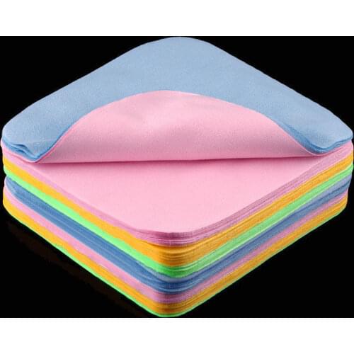 Visual Touch 100 pcs Glasses Cleaner Microfiber Glasses Cleaning Cloth Lens Phone Screen Camera Cleaning Wipes Random Color