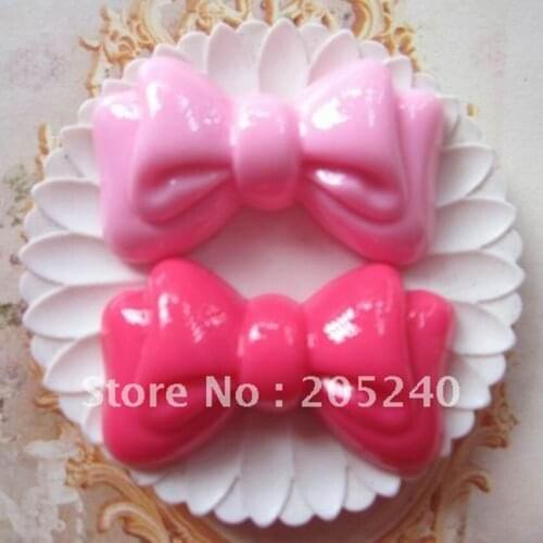 Jewelry Findings And Components For Diy Decoration 20pcs Mixed 2colors Cute Flat Back Resin Bow