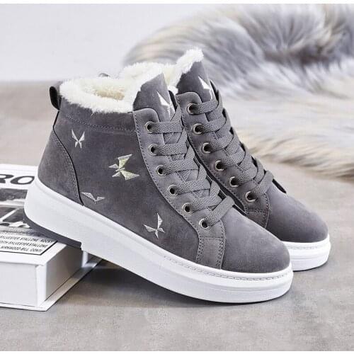 Women Wedge Sneakers 2020 New Winter Ankle Boots Female Outdoor Sneaker Vulcanized Shoes Moccasins Chunky Shoes Chaussures Femme