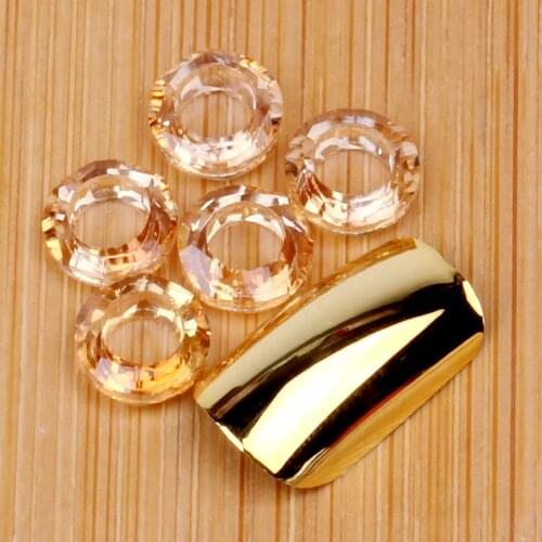 10pcs/pack 8mm Round Shape Angle Rings Glass Hollow Crystal Chameleon Cabochom Jewelry Nail Art DIY Garments Dress Decoration