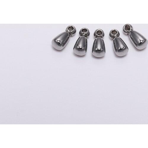 20Pcs 2.6*6.2mm Stainless steel Bead Findings Extender Chain Pendant Water Drop End Beads For DIY Jewelry Making Accessories