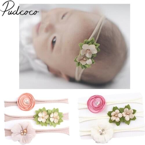 2019 Accessories Headwear Girl Kid Baby Crochet Elastic Headband Hair Band Infant Toddler Rose Flower Hairband Gifts 3PCS/Set
