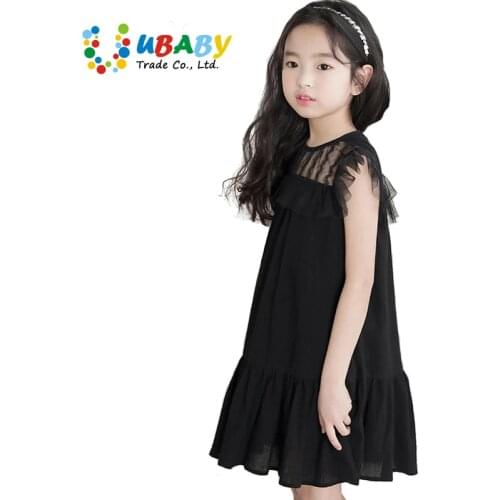 2020 Summer Girls Dress Black Lace Children Clothing Tutu Child Baby Kids Beautiful Cotton Party Dress