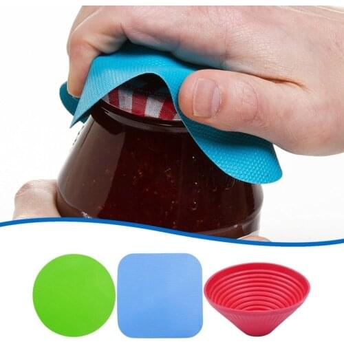 3pc Rubber Jar Gripper Pads Round Non slip Jar Opener Multifunctional Bottle Opening Mat Can Opener Kitchen Accessories