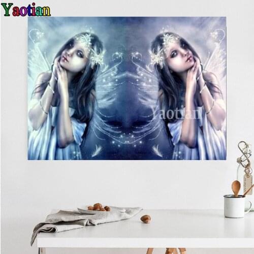 Volledige vierkante ronde diamant 5D Diy Diamond Painting Angel girl sisters Diamond Embroidery Cross Stitch Mosaic Home Decor