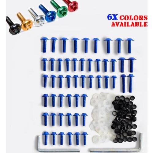 158PCS Motorcycle Fairing Bolts Fastener Clips Screw For Yamaha YZF R6 YZFR6 1999-2002 2000 2001 Aluminum Fairing Bolt Kit Body