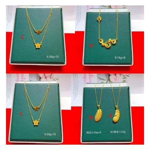 HX 24K Pure Gold Necklace Real AU 999 Solid Gold Chain Brightly Simple Upscale Trendy Classic Fine Jewelry Hot Sell New 2020