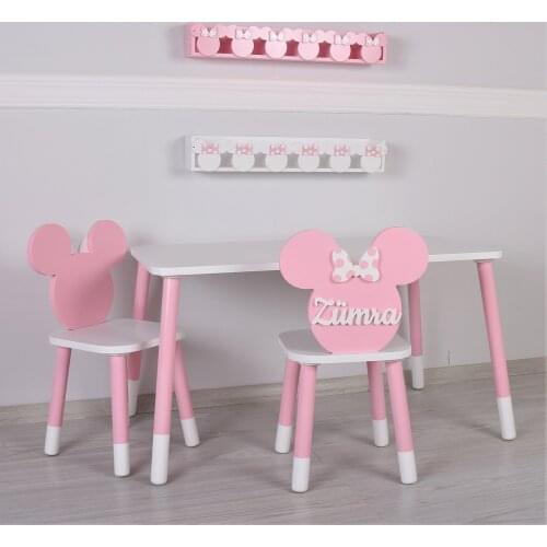 Children activity table chair seti-2 chair 1 table can be customized wood