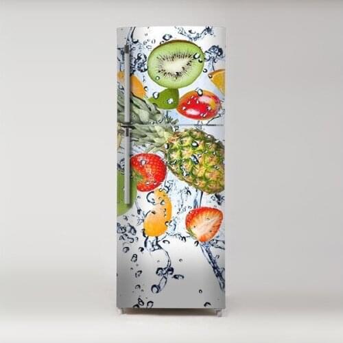 DIY Fridge Sticker Art Fruits Refrigerator Dishwasher Door Sticker Kitchen Wallpaper Accessories Modern 3d Wall Stickers