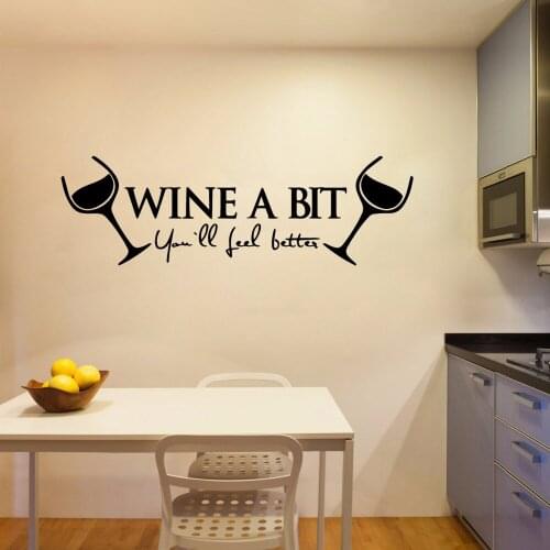Diy Wine A Bit Wall Art Decal Decoration Fashion Sticker Nursery Kids Room Wall Decor Background Wall Art Decal