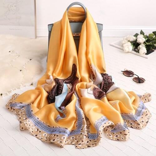 Designer brand silk scarf for women luxury beach stoles hijabs scarfs lady shawls and wraps soft print echarpe bandana pashmina