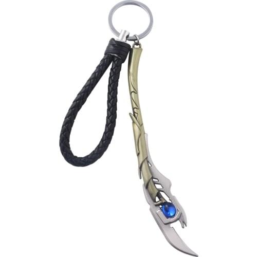 The Endgame Evil Loki Scepter Keychain Leather Rope Series Products Key Chain Weapon Model Key Ring For Men Gift