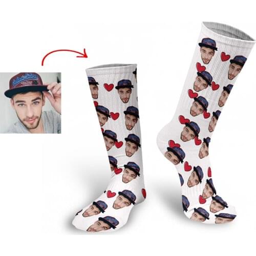 Personal Customized Avatar Printed Socks for Men Women Fashion Funny Cotton Long Socks for Children DIY Design Compression Socks
